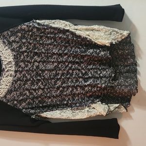 Cute long sleeve shirt with lace accents